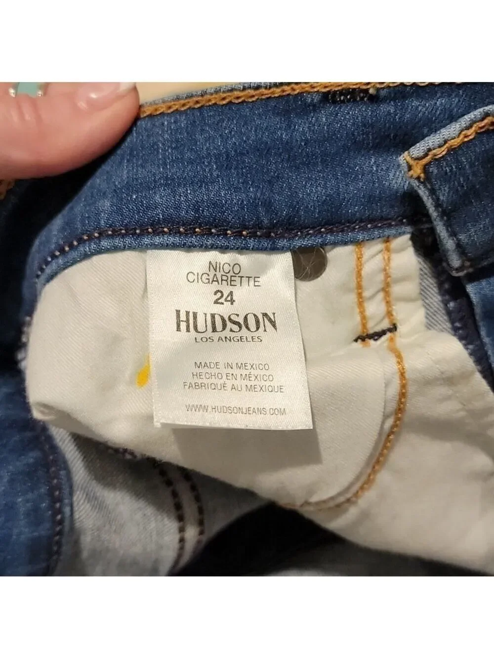 Hudson Nico Mid Rise Cigarette Slim Straight Leg Kick Hem Ankle Jeans Size 24